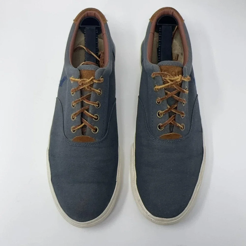 Polo Ralph Lauren Vaughn Shoes Mens 11.5 Sneakers Blue Pony Leather Laces Preppy